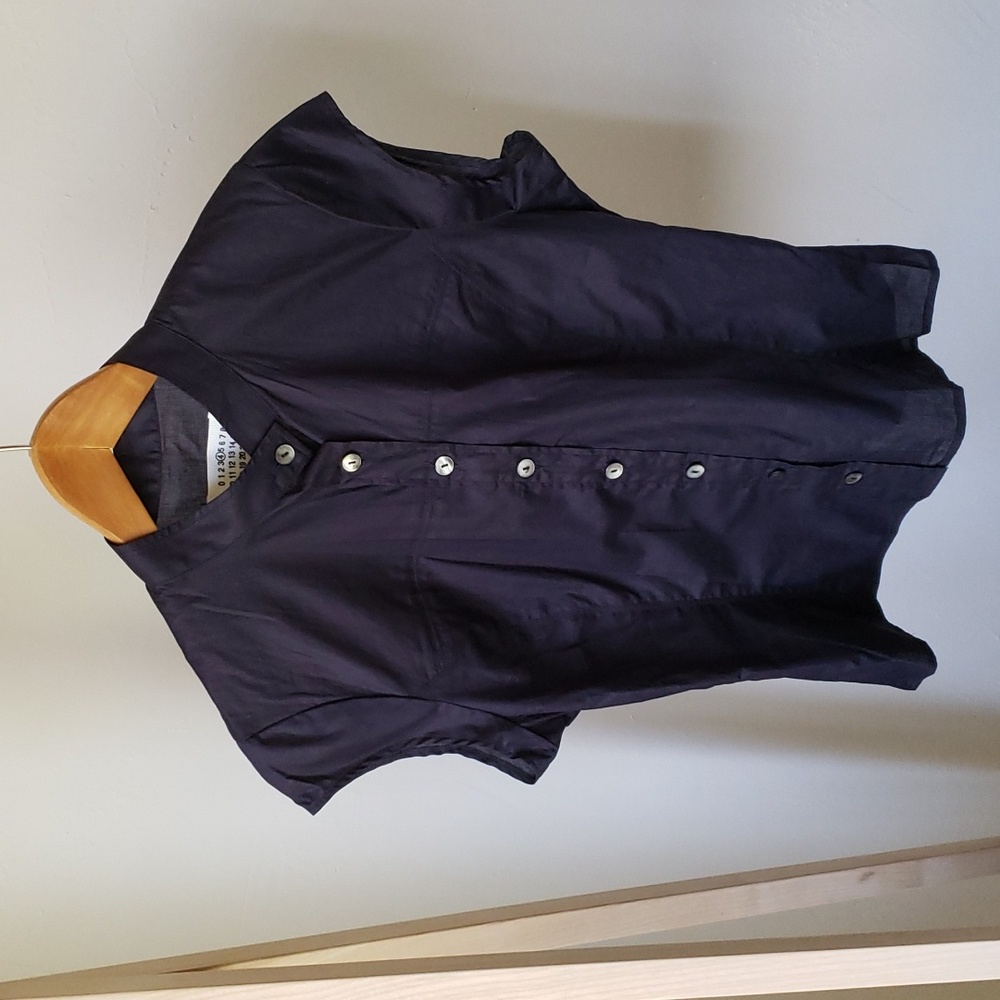 Maison Margiela navy lightweight cotton top 44 Italian